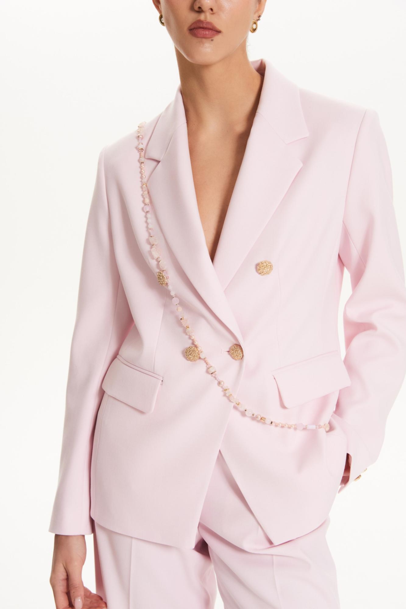 Seven Lab - Жакет двубортный в розовом цвете