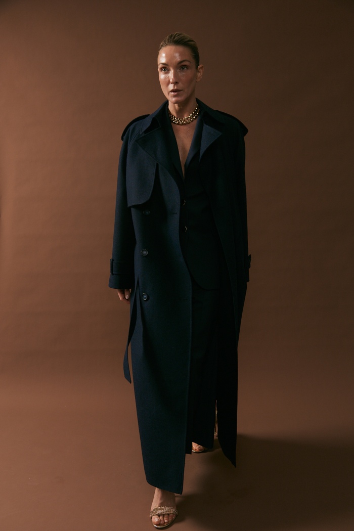 Seven Lab - Пальто свободного кроя в темно-синем цвете