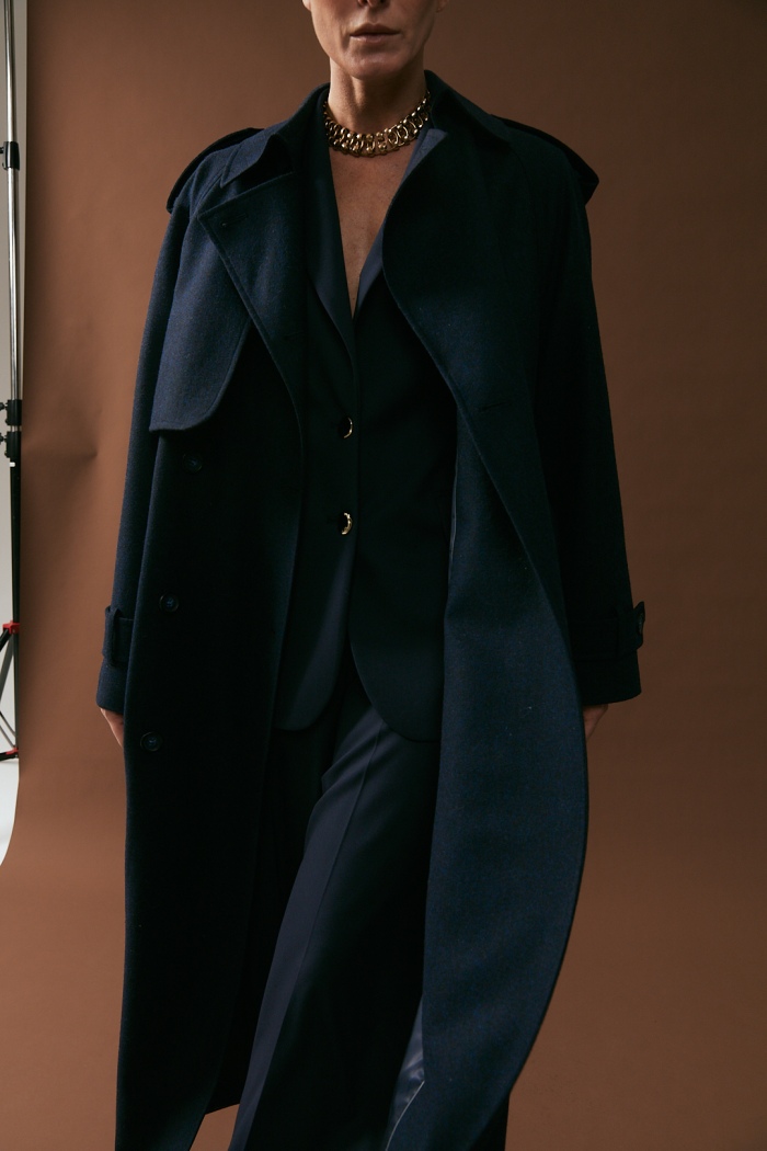 Seven Lab - Пальто свободного кроя в темно-синем цвете