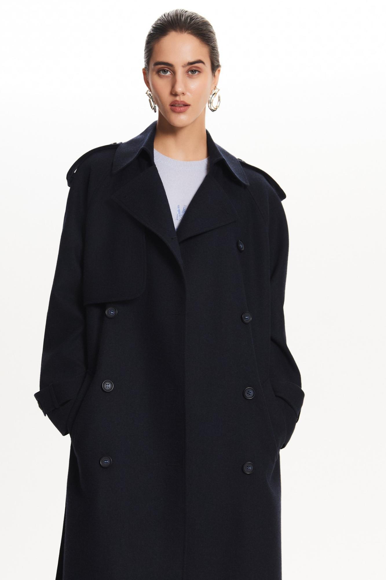 Seven Lab - Пальто свободного кроя в темно-синем цвете