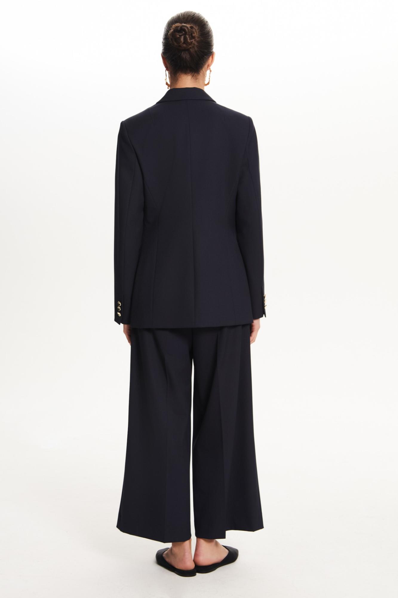 Seven Lab - Жакет прямого кроя с золотыми пуговицами в синем цвете