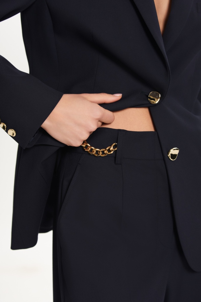 Seven Lab - Кюлоты с золотой цепочкой в синем цвете