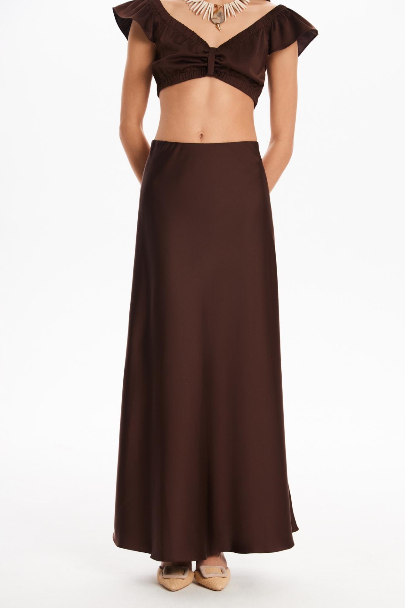 Seven Lab - Юбка силуэтная 100 см в коричневом цвете