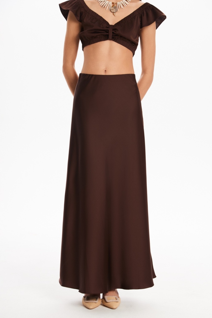 Seven Lab - Юбка силуэтная 100 см в коричневом цвете