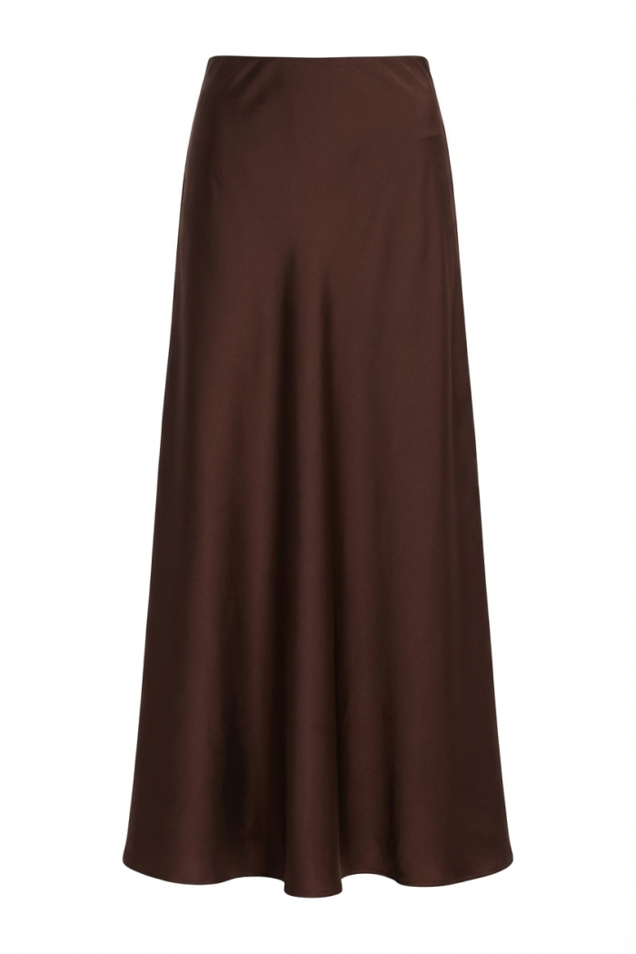 Seven Lab - Юбка силуэтная 100 см в шоколадном цвете