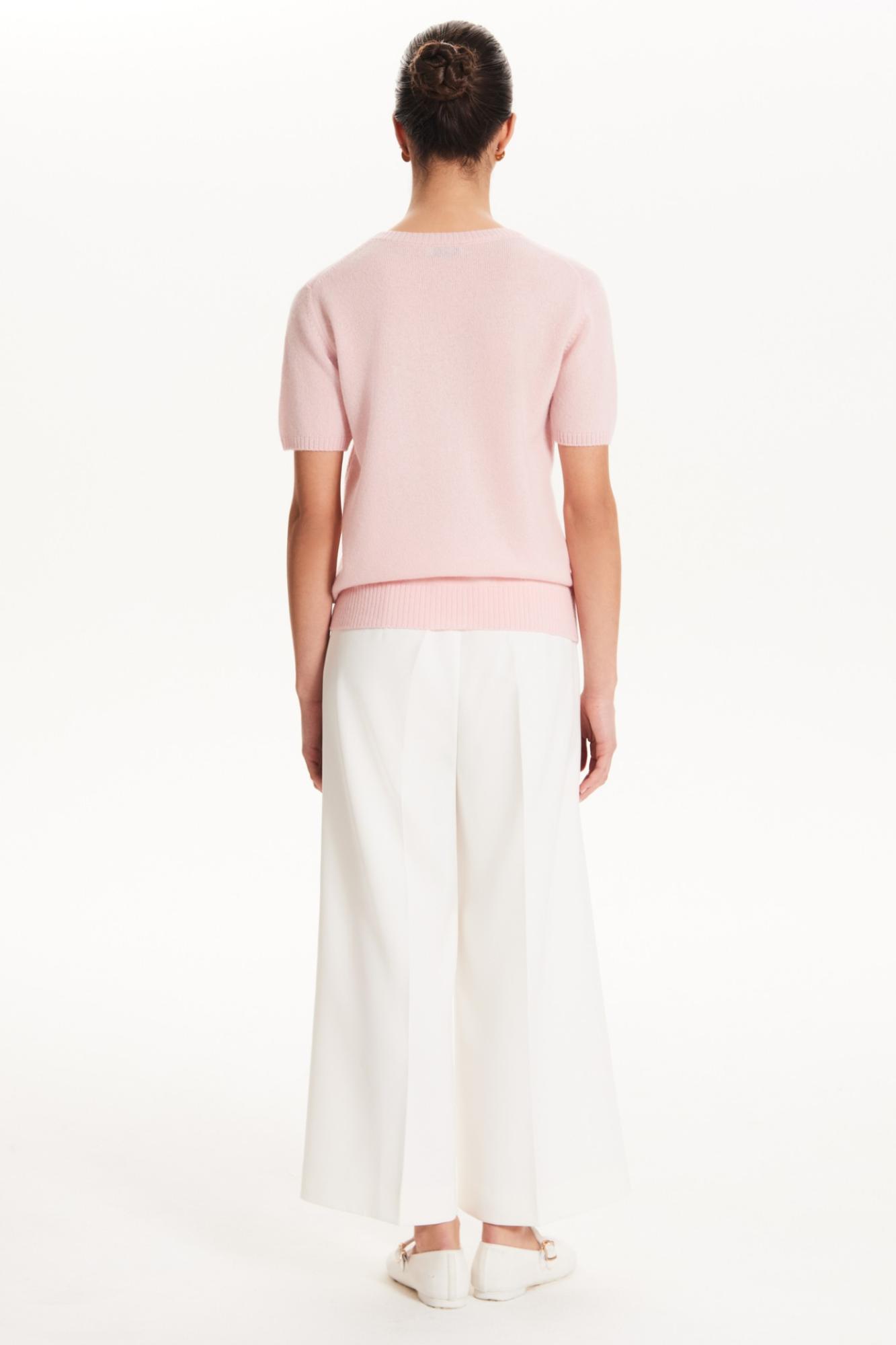 Seven Lab - Джемпер c коротким рукавом со стразами в розовом цвете