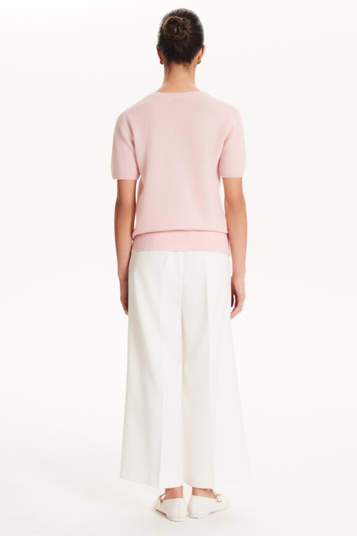 Seven Lab - Джемпер c коротким рукавом со стразами в розовом цвете