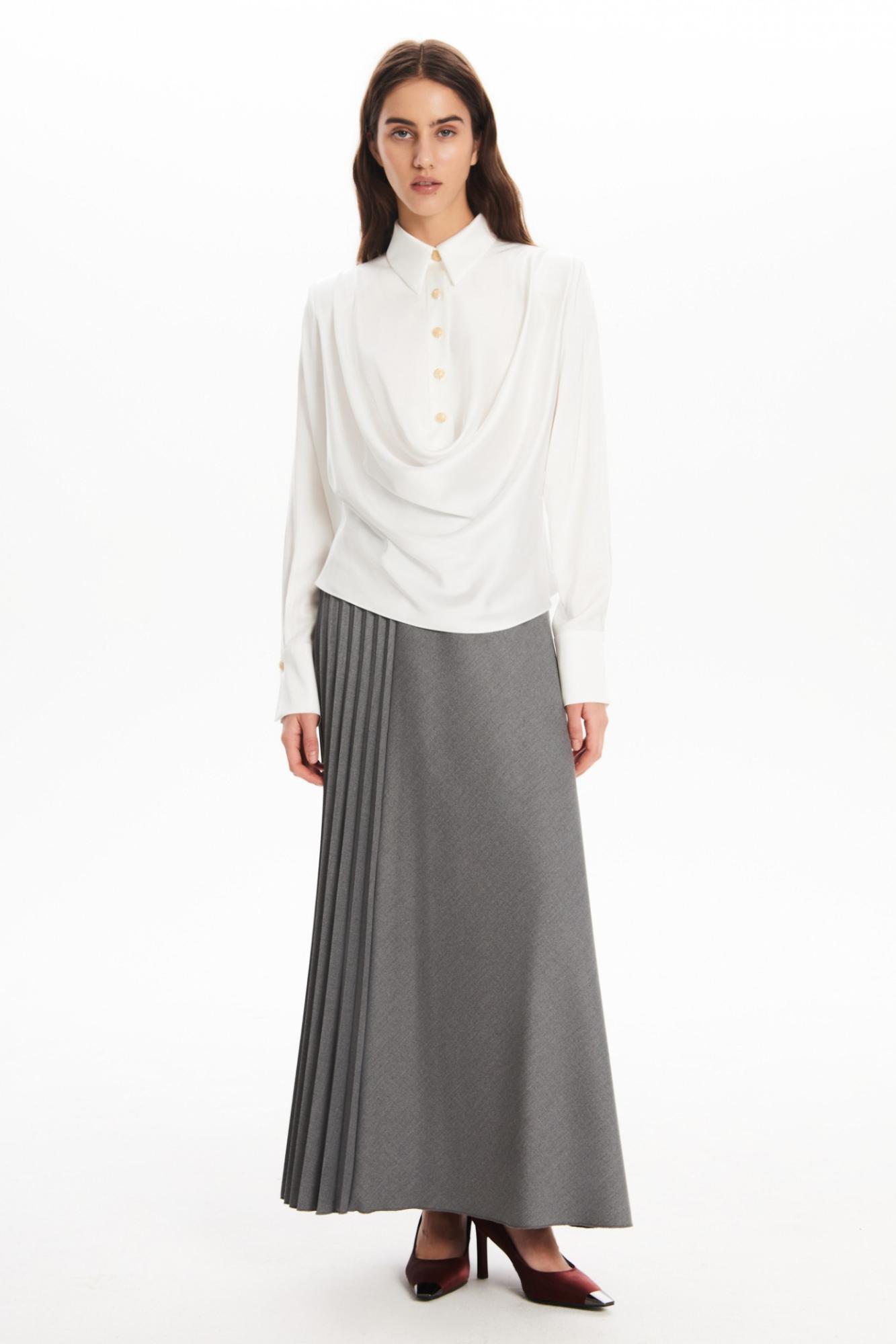 Seven Lab - Юбка полуплиссе в сером цвете