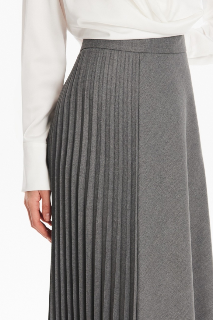 Seven Lab - Юбка полуплиссе в сером цвете