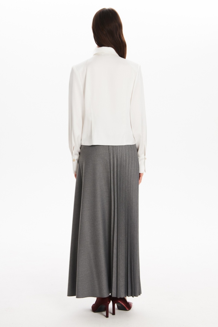 Seven Lab - Юбка полуплиссе в сером цвете