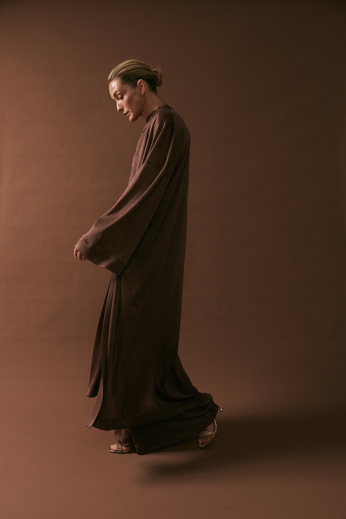 Seven Lab - Кардиган с люрексом в коричневом цвете