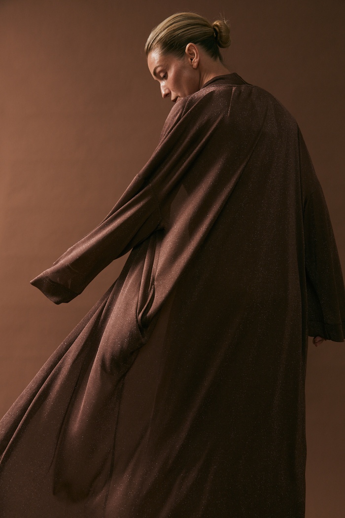 Seven Lab - Кардиган с люрексом в коричневом цвете