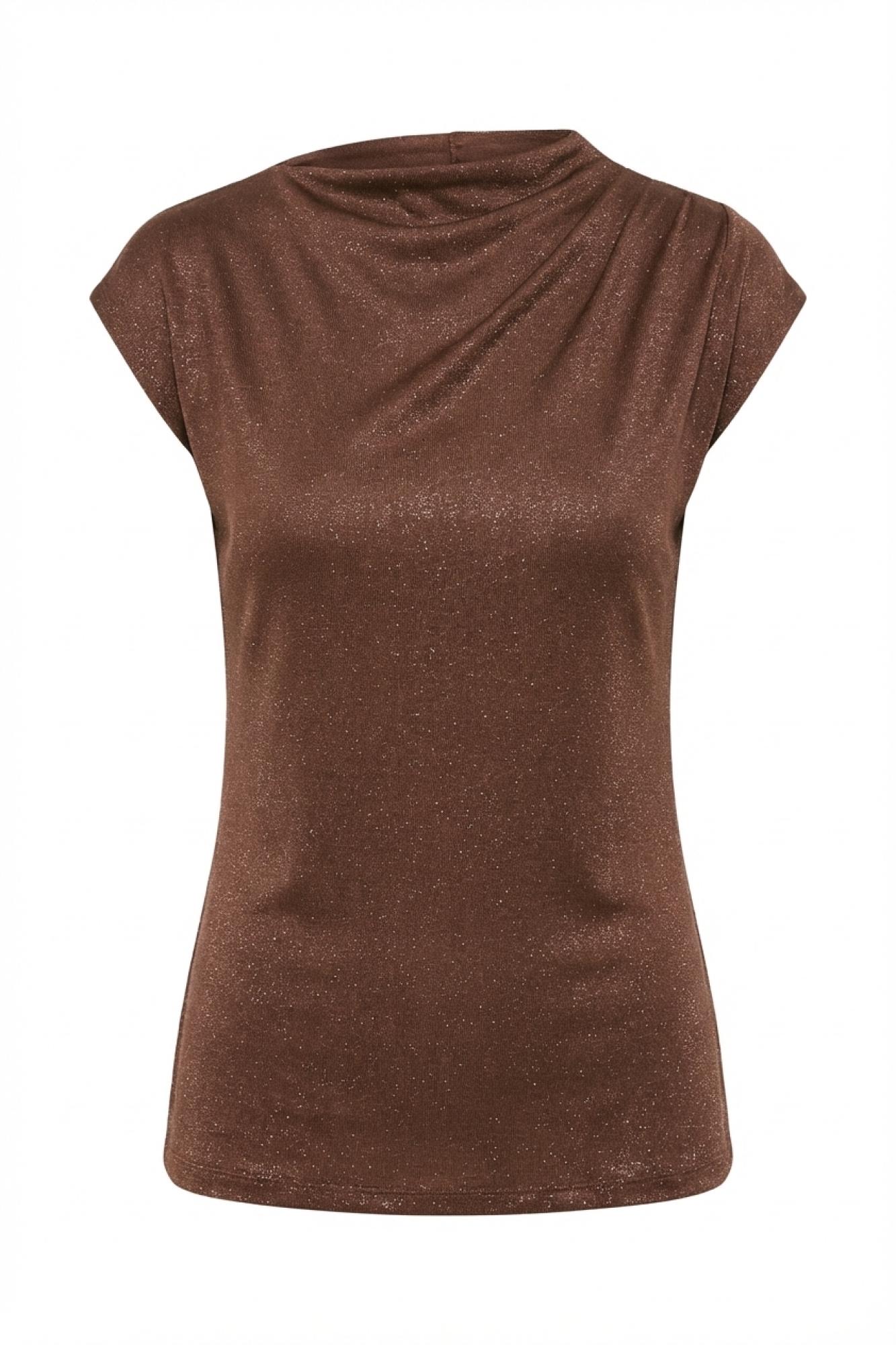 Seven Lab - Топ с коротким рукавом в коричневом цвете, женская