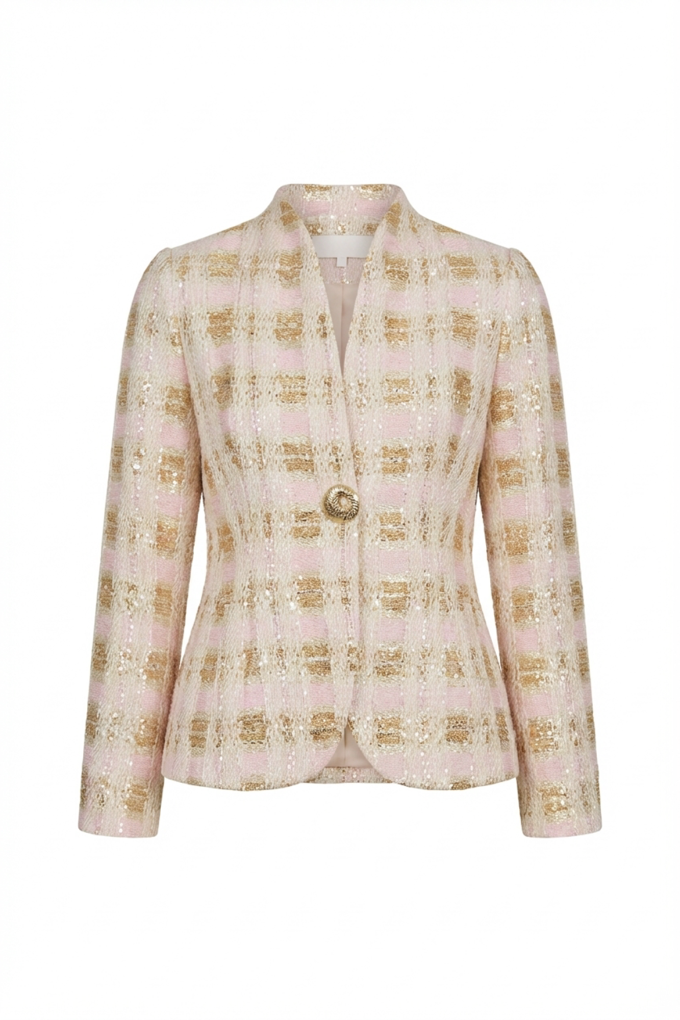 Seven Lab - Жакет приталенный в клетку в розовом цвете, женская