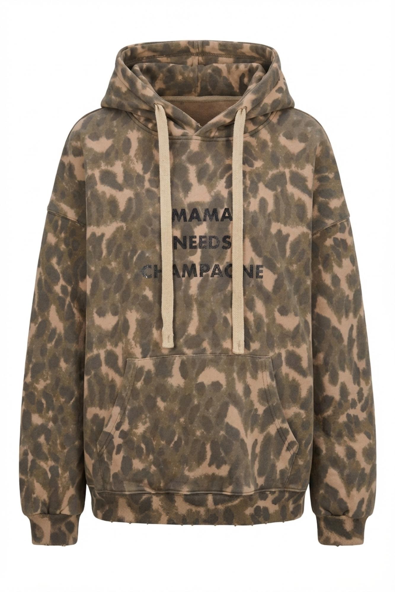 Seven Lab - Худи леопардовое с надписью, женская