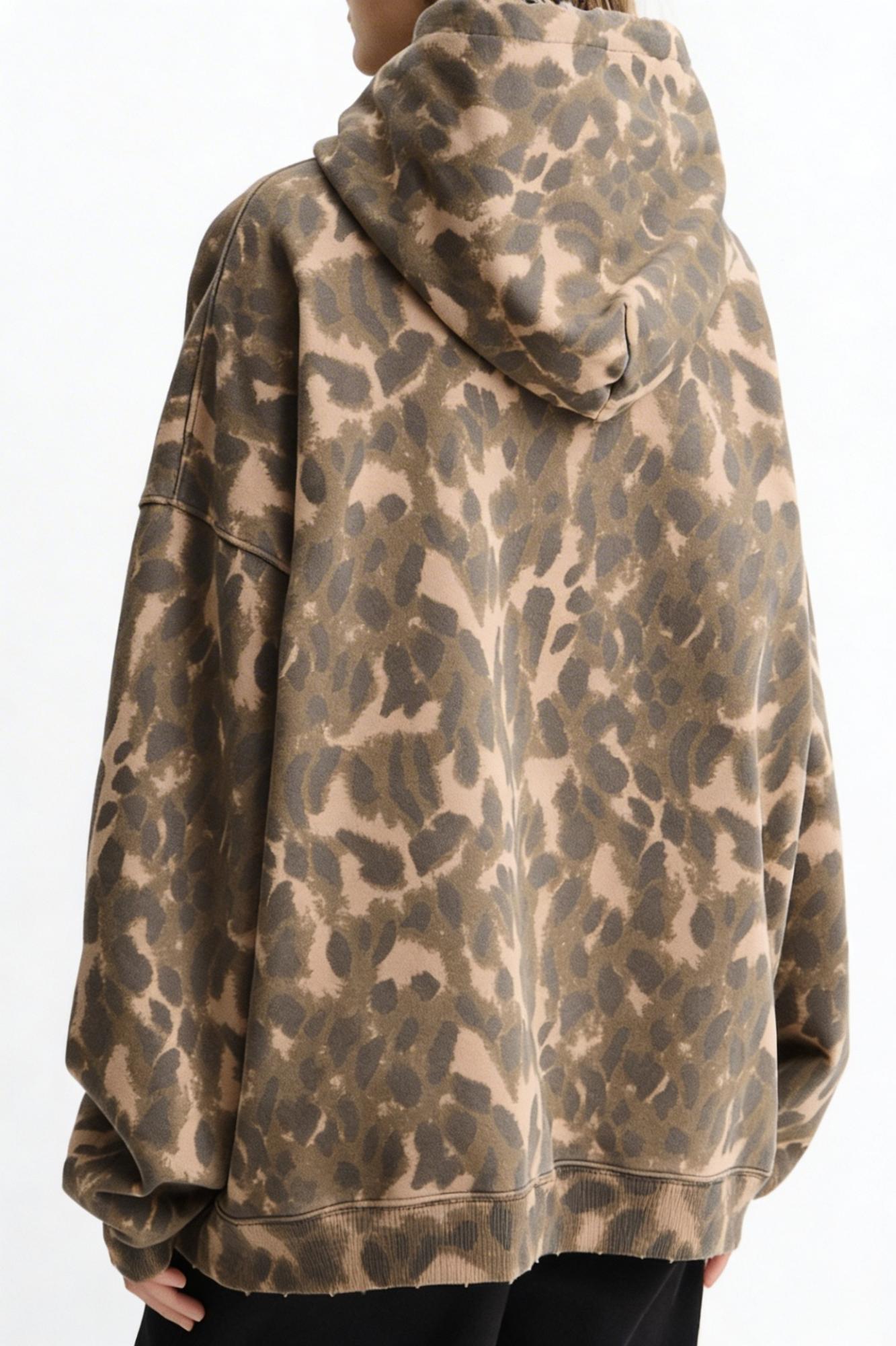 Seven Lab - Худи леопардовое с надписью, женская