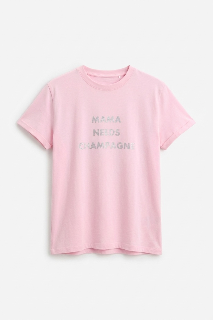 Seven Lab - Футболка с надписью из страз в розовом цвете