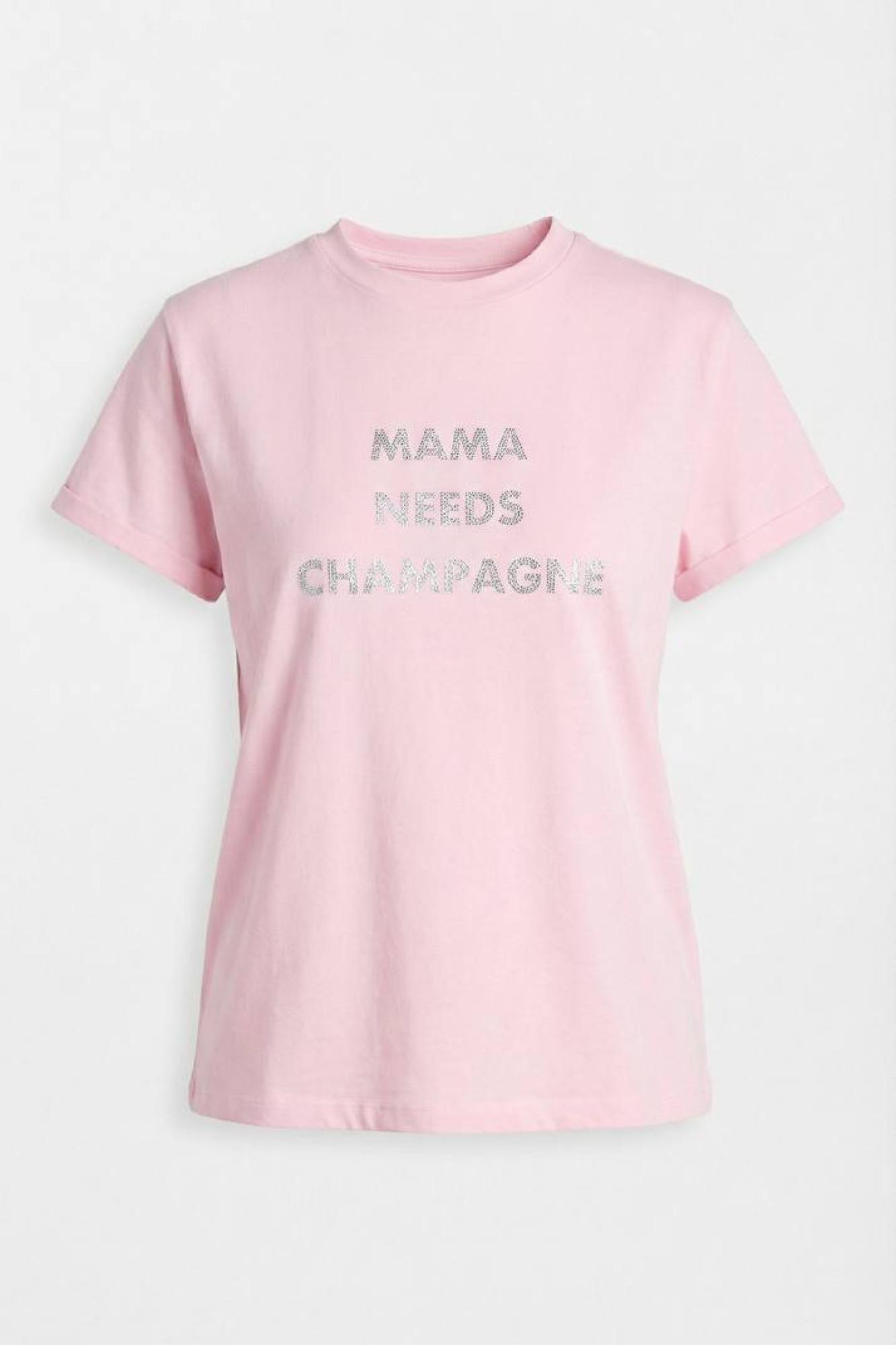 Seven Lab - Футболка с надписью из страз в розовом цвете