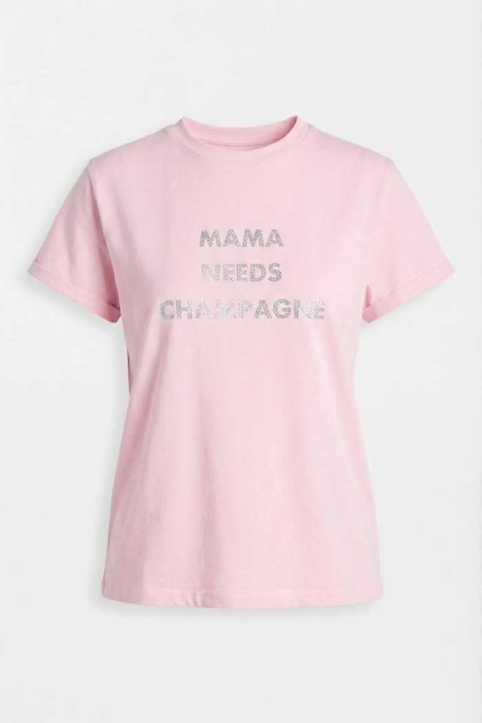 Seven Lab - Футболка с надписью из страз в розовом цвете