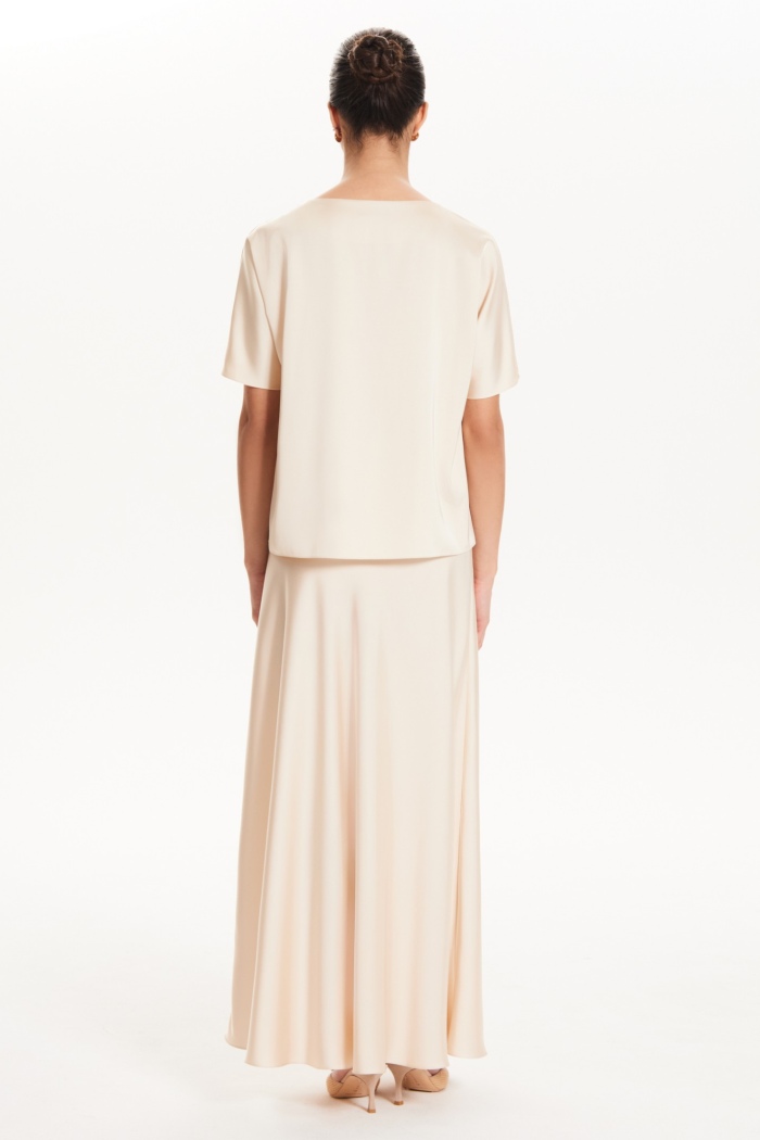 Seven Lab - Блуза с декоративной пуговицей из поливискозы в кремовом цвете