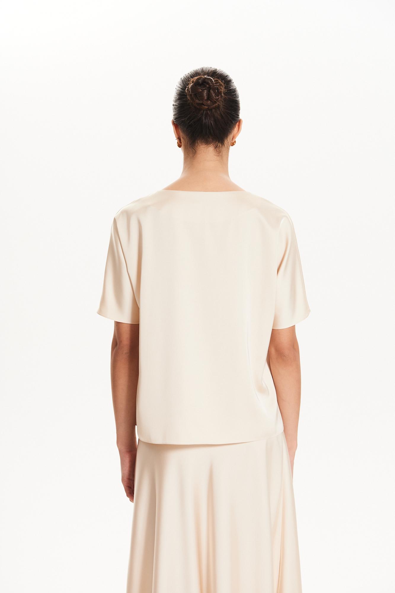 Seven Lab - Блуза с декоративной пуговицей из поливискозы в кремовом цвете