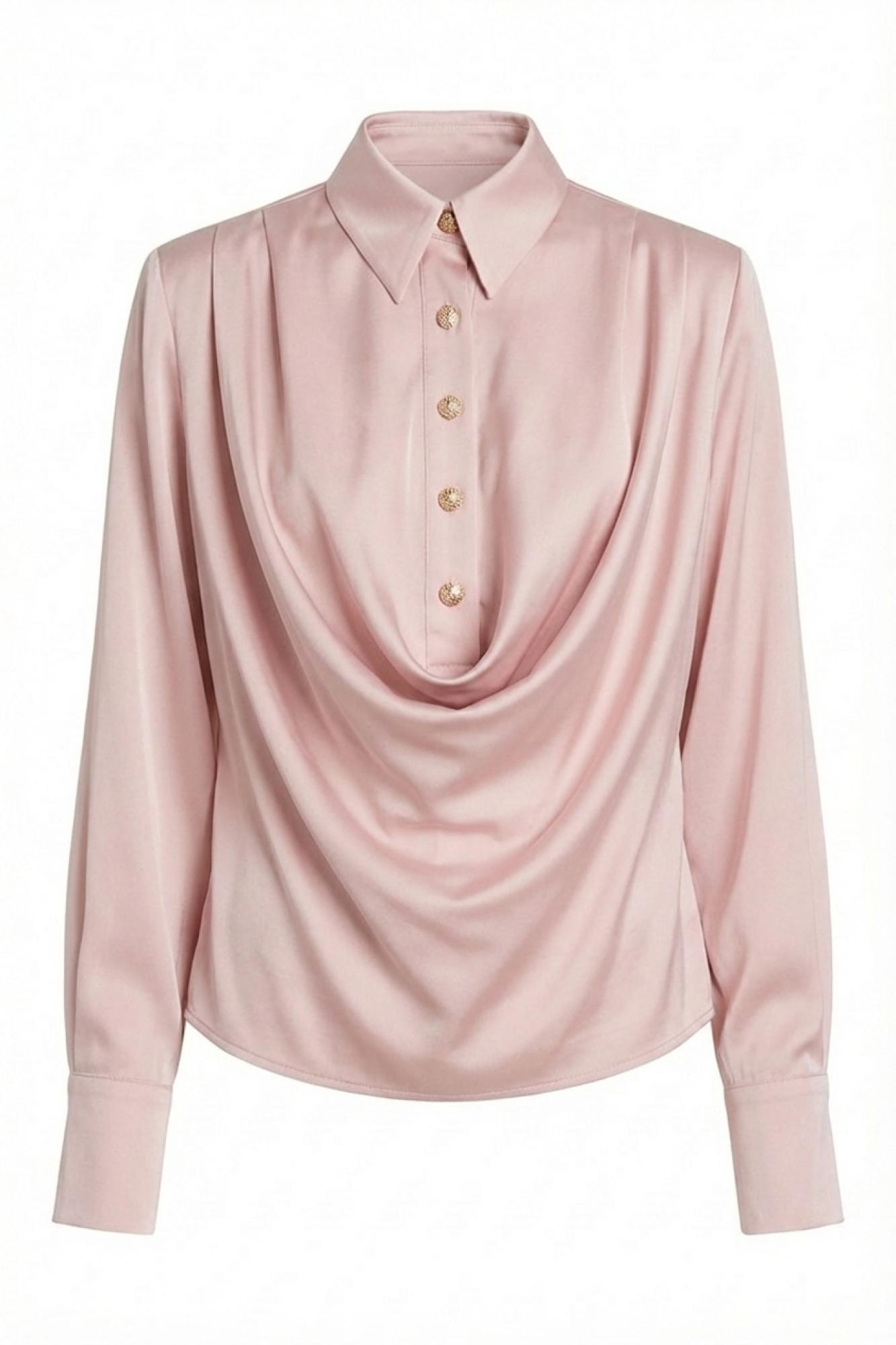 Seven Lab - Блуза с акцентными плечами в розовом цвете, женская