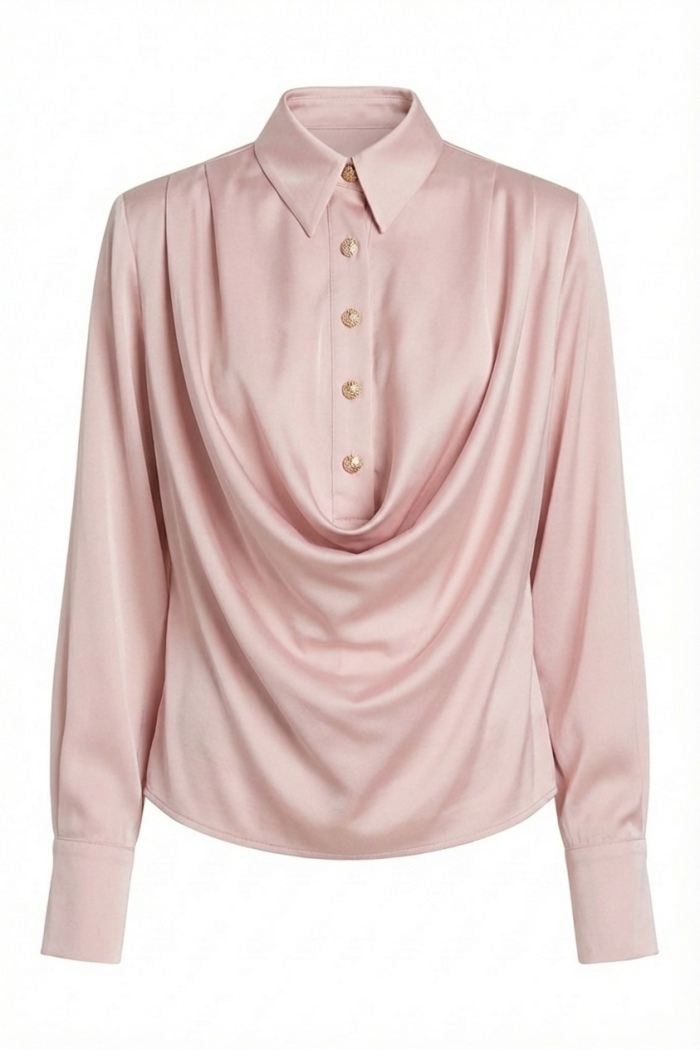 Seven Lab - Блуза с акцентными плечами в розовом цвете