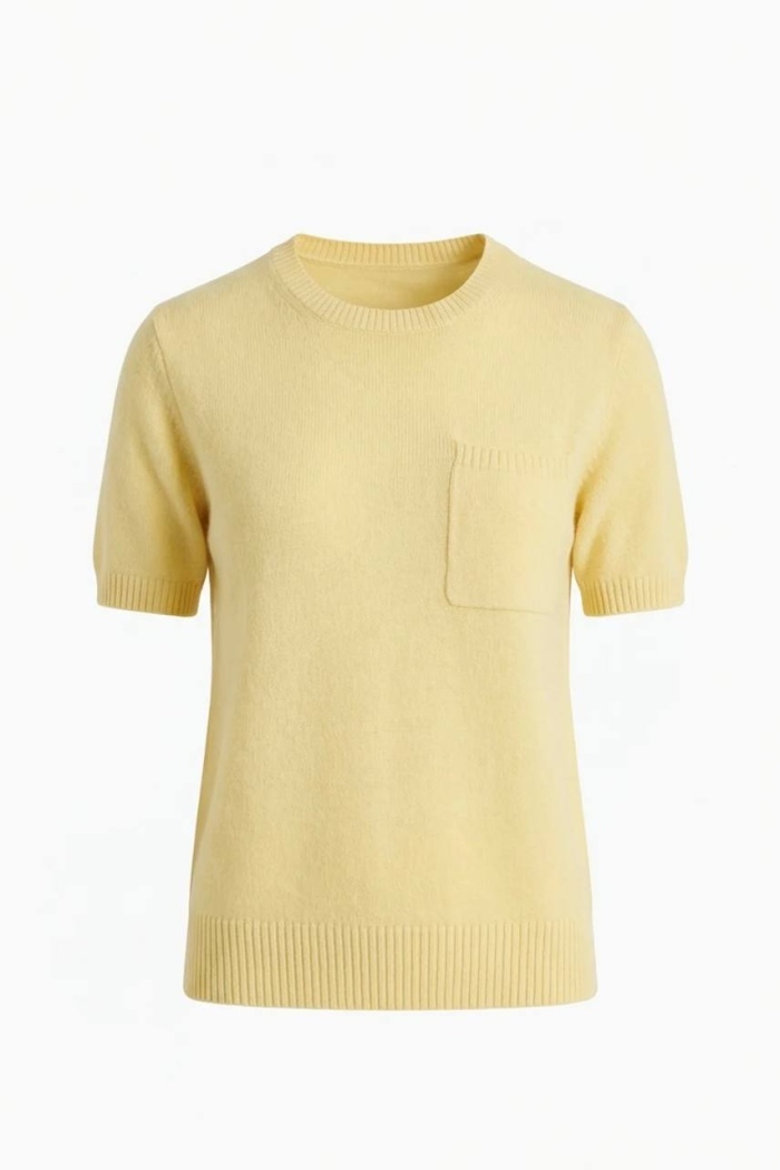 Seven Lab - Джемпер с коротки рукавом и карманом в желтом цвете
