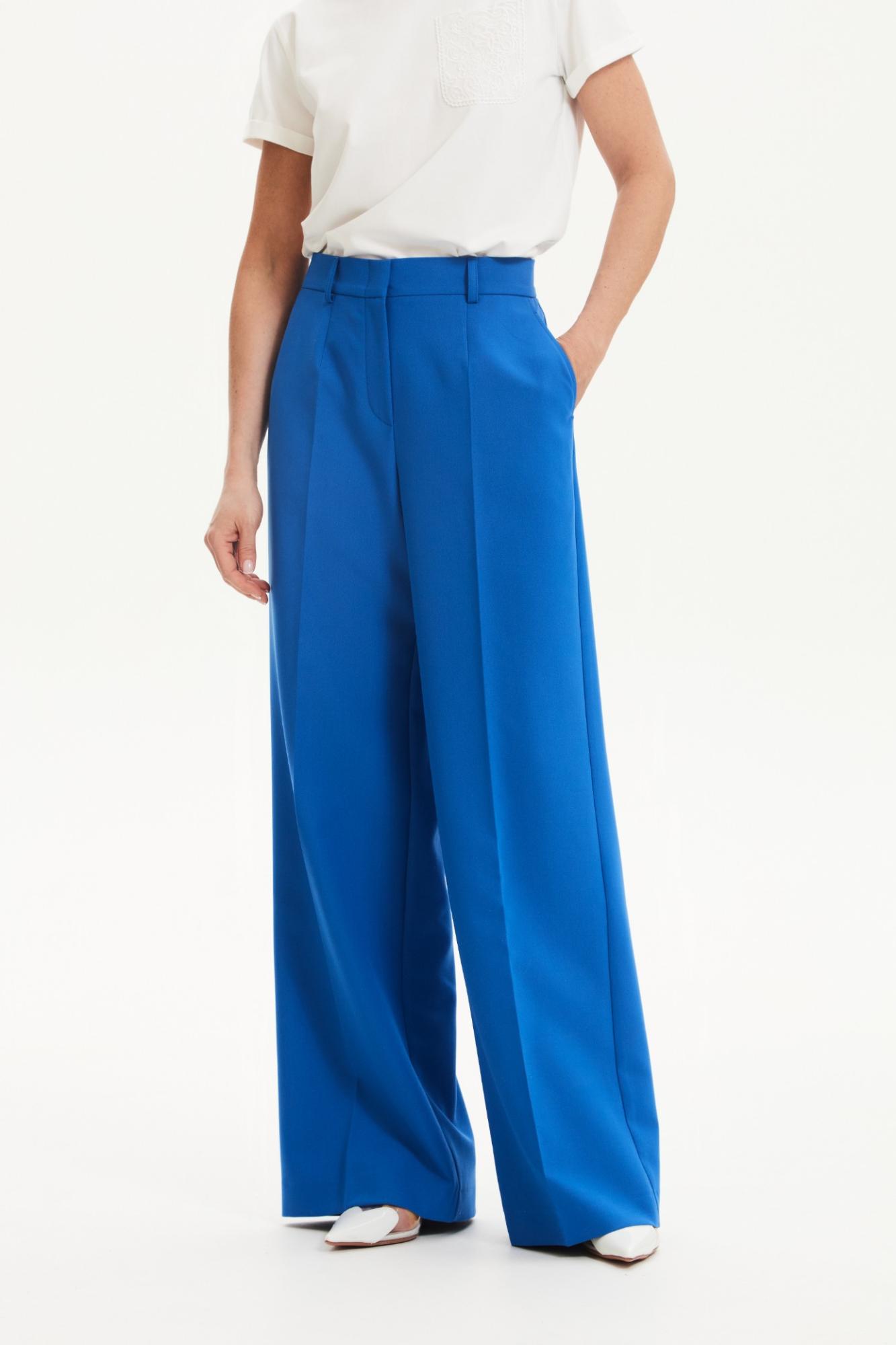 Seven Lab - Брюки-палаццо в оттенке электрик