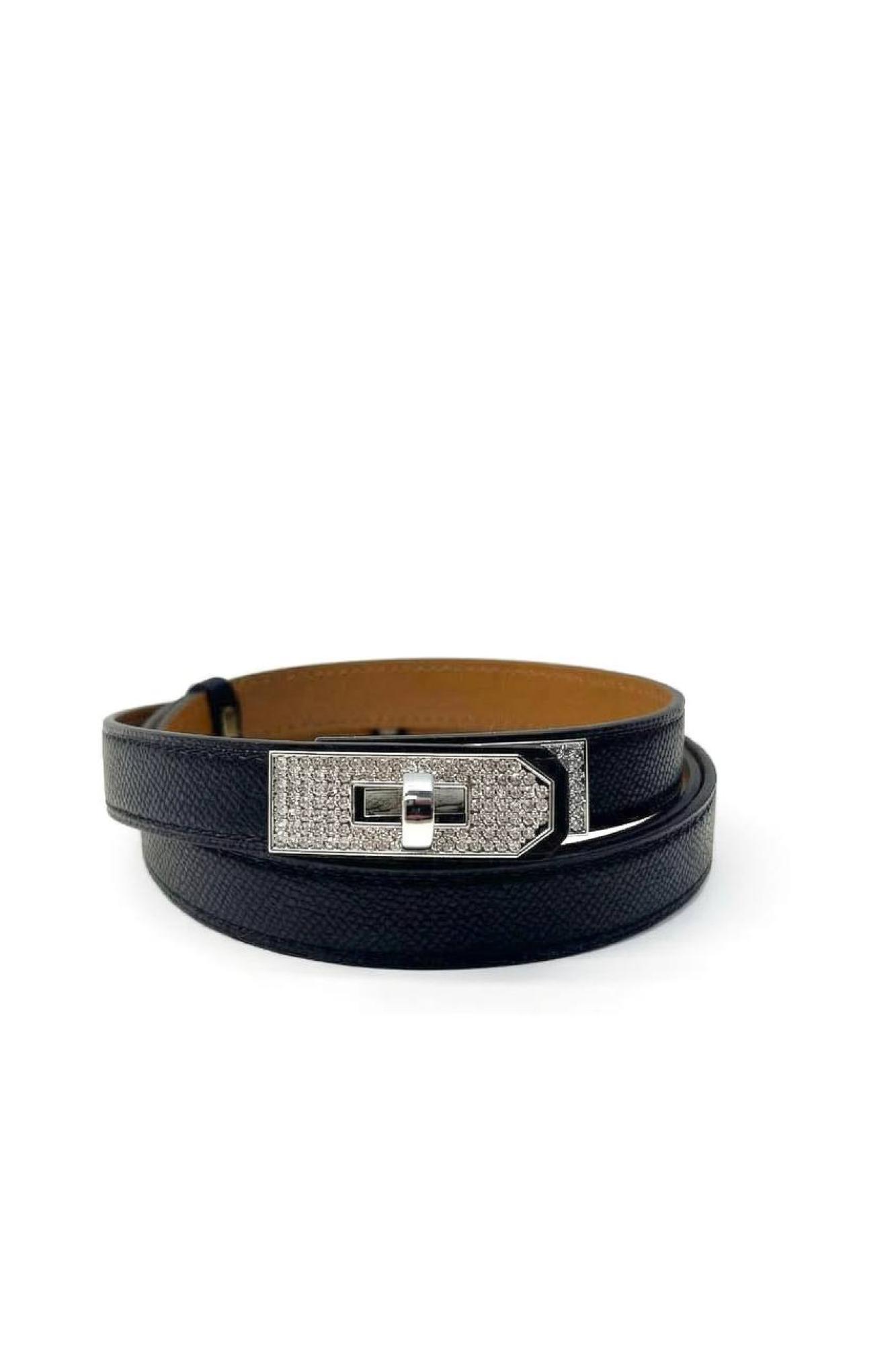 Seven Lab - Ремень из 100% кожи со стразами в черном цвете