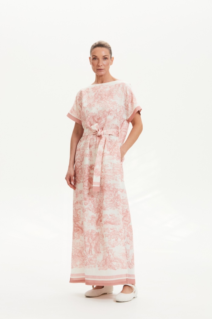 Seven Lab - Платье с принтом туаль в розовом цвете