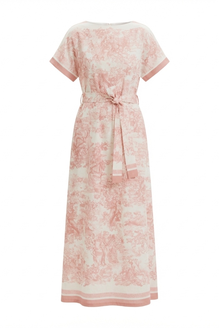 Seven Lab - Платье с принтом туаль в розовом цвете