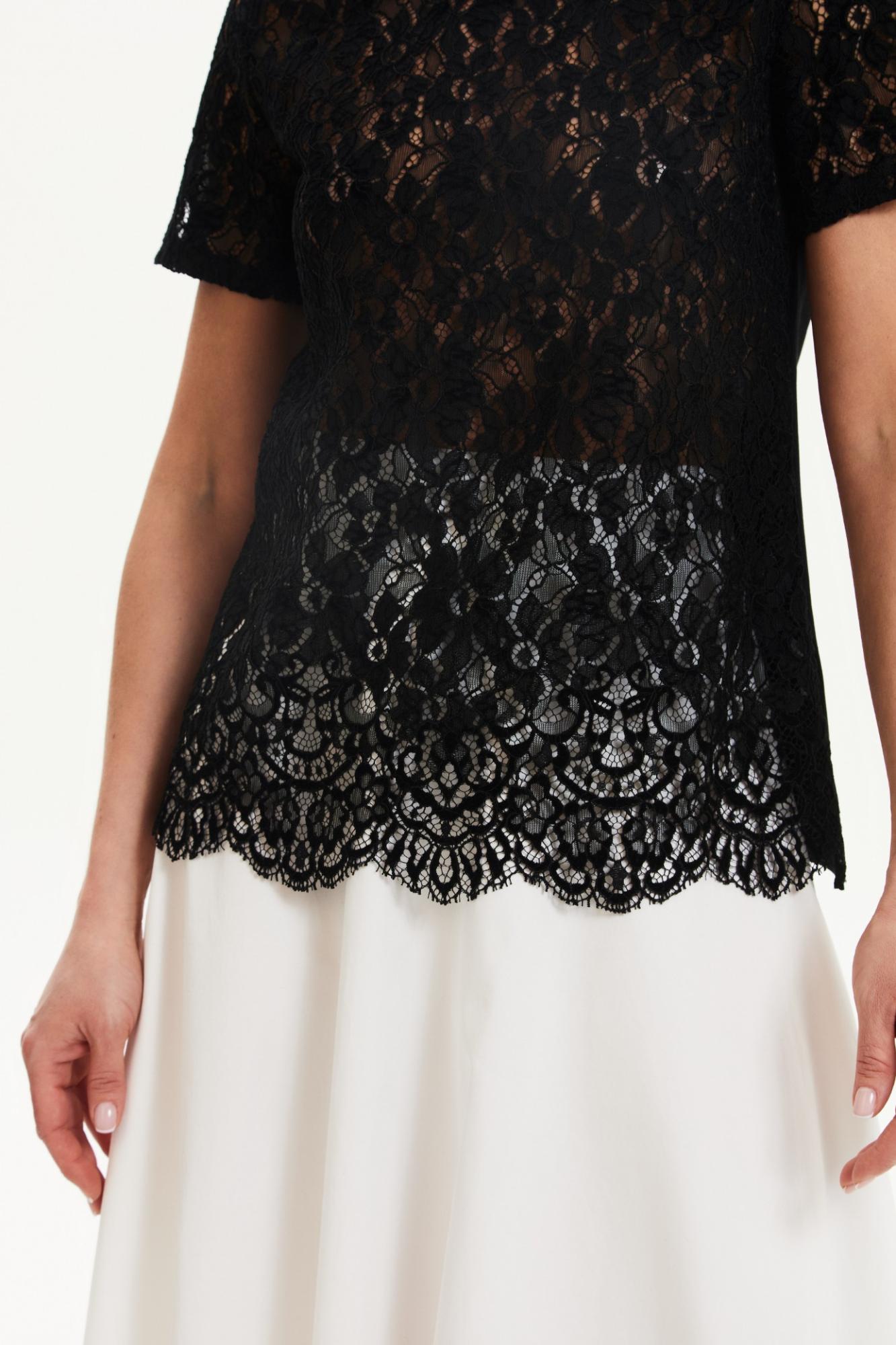 Seven Lab - Футболка кружевная в черном цвете