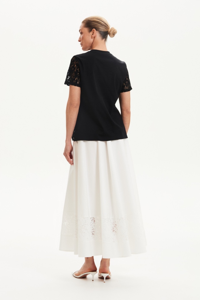 Seven Lab - Футболка кружевная в черном цвете