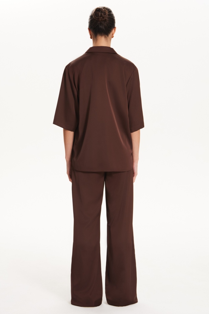 Seven Lab - Жакет с коротким рукавом в шоколадном цвете