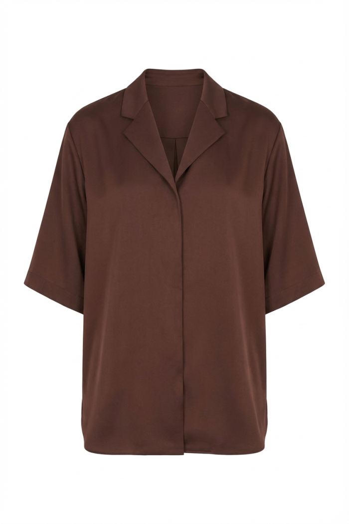 Seven Lab - Жакет с коротким рукавом в шоколадном цвете
