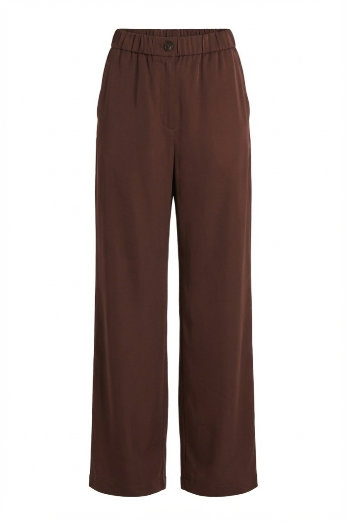 Seven Lab - Брюки прямого кроя на резинке в шоколадном цвете