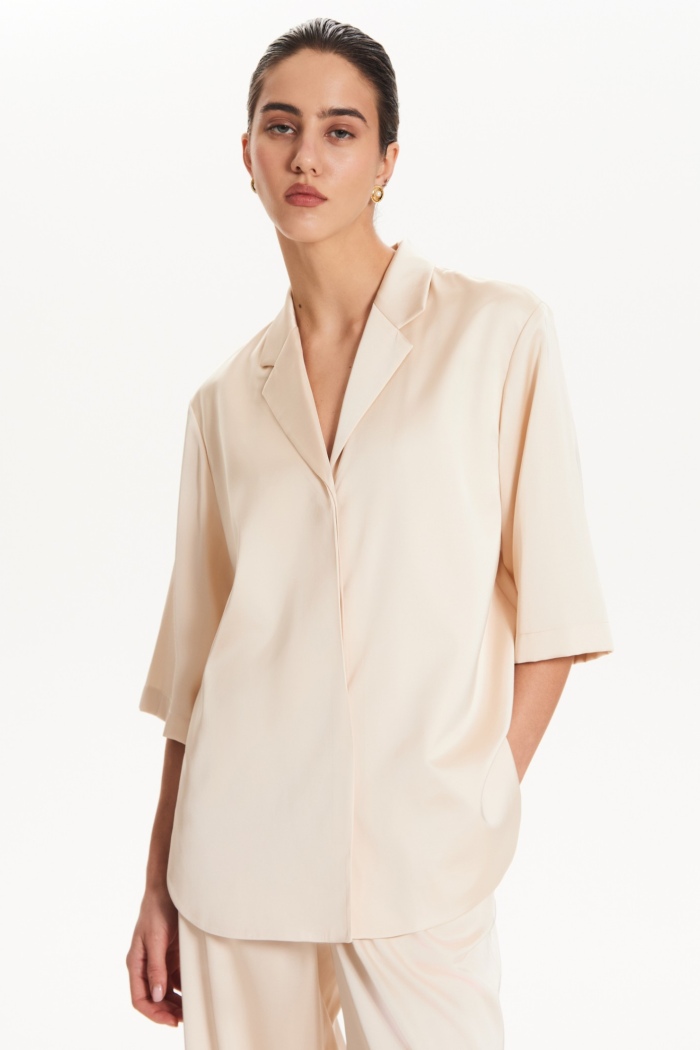 Seven Lab - Жакет с коротким рукавом в кремовом цвете