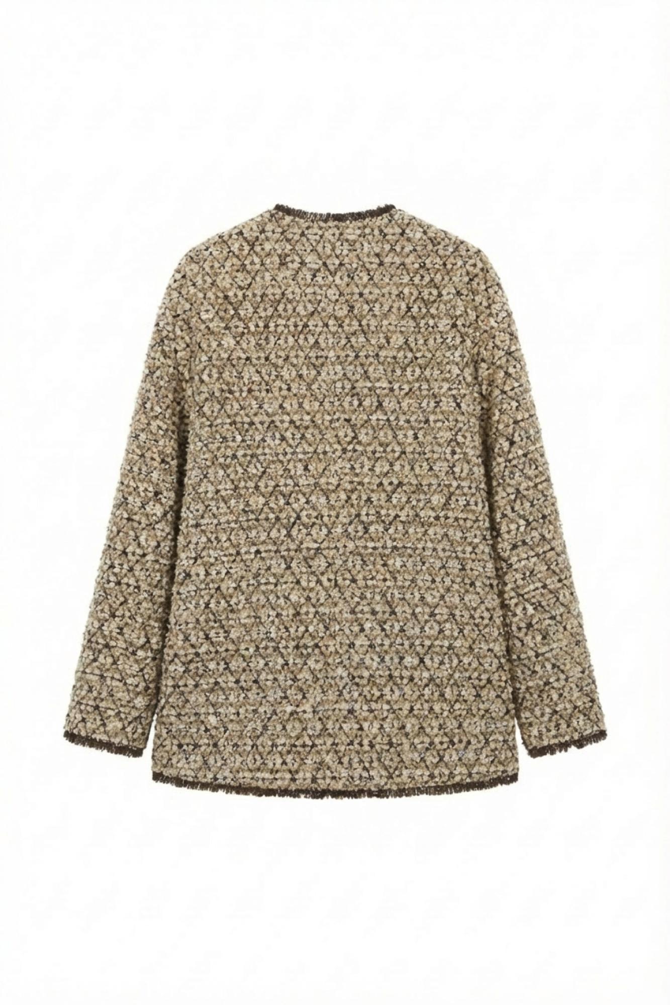 Seven Lab - Жакет из твида с шерстью в бежевом цвете