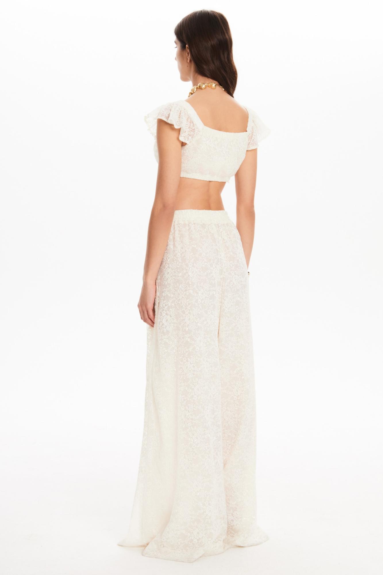 Seven Lab - Топ из кружева в молочном цвете