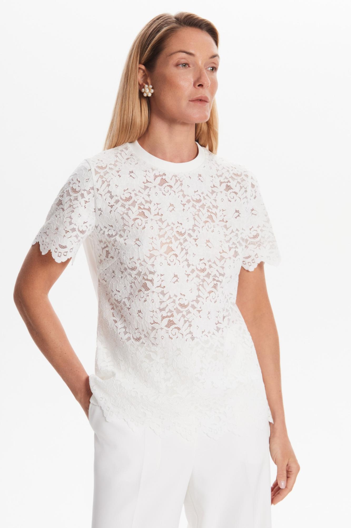 Seven Lab - Футболка из кружева в белом цвете