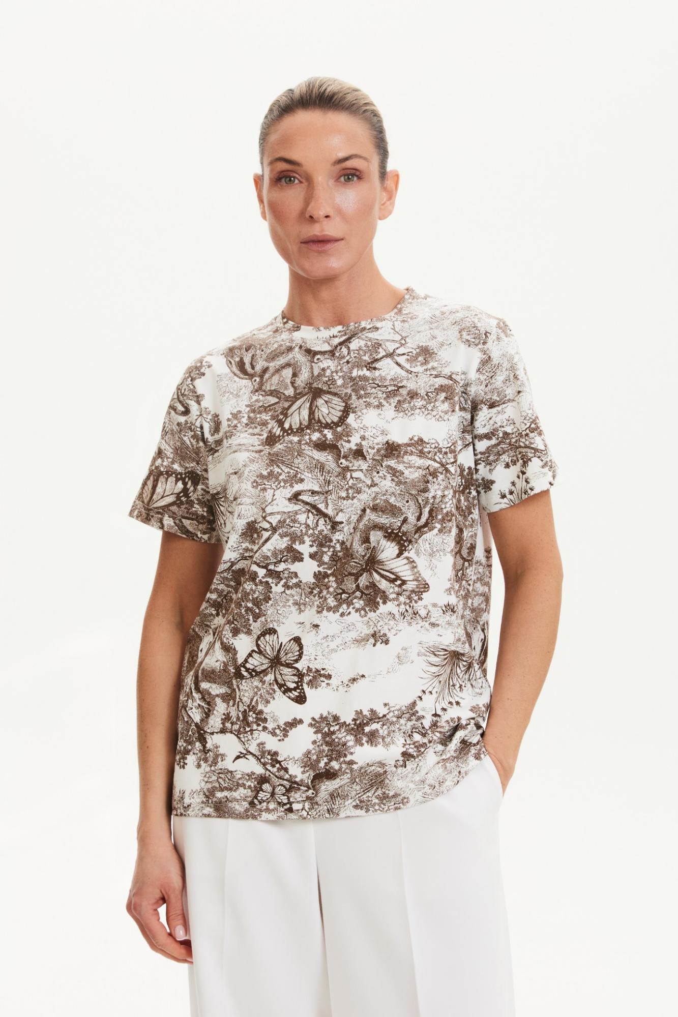 Seven Lab - Футболка принт туаль в коричневом цвете