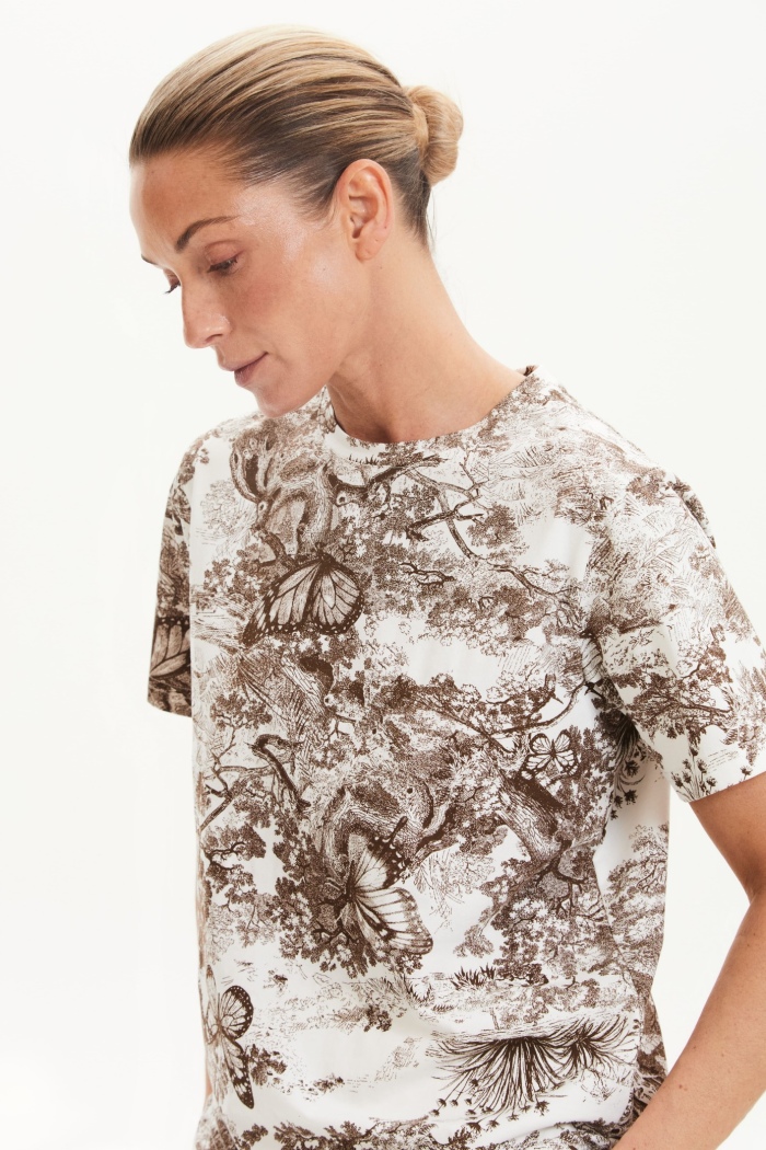 Seven Lab - Футболка принт туаль в коричневом цвете