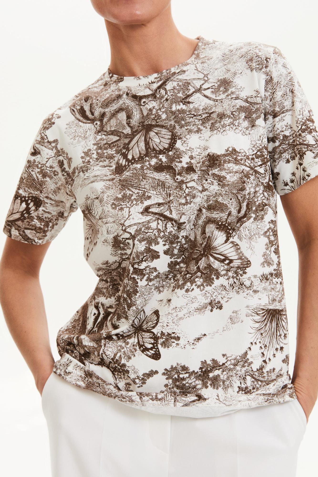 Seven Lab - Футболка принт туаль в коричневом цвете