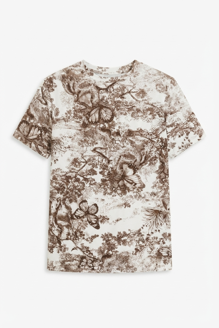 Seven Lab - Футболка принт туаль в коричневом цвете