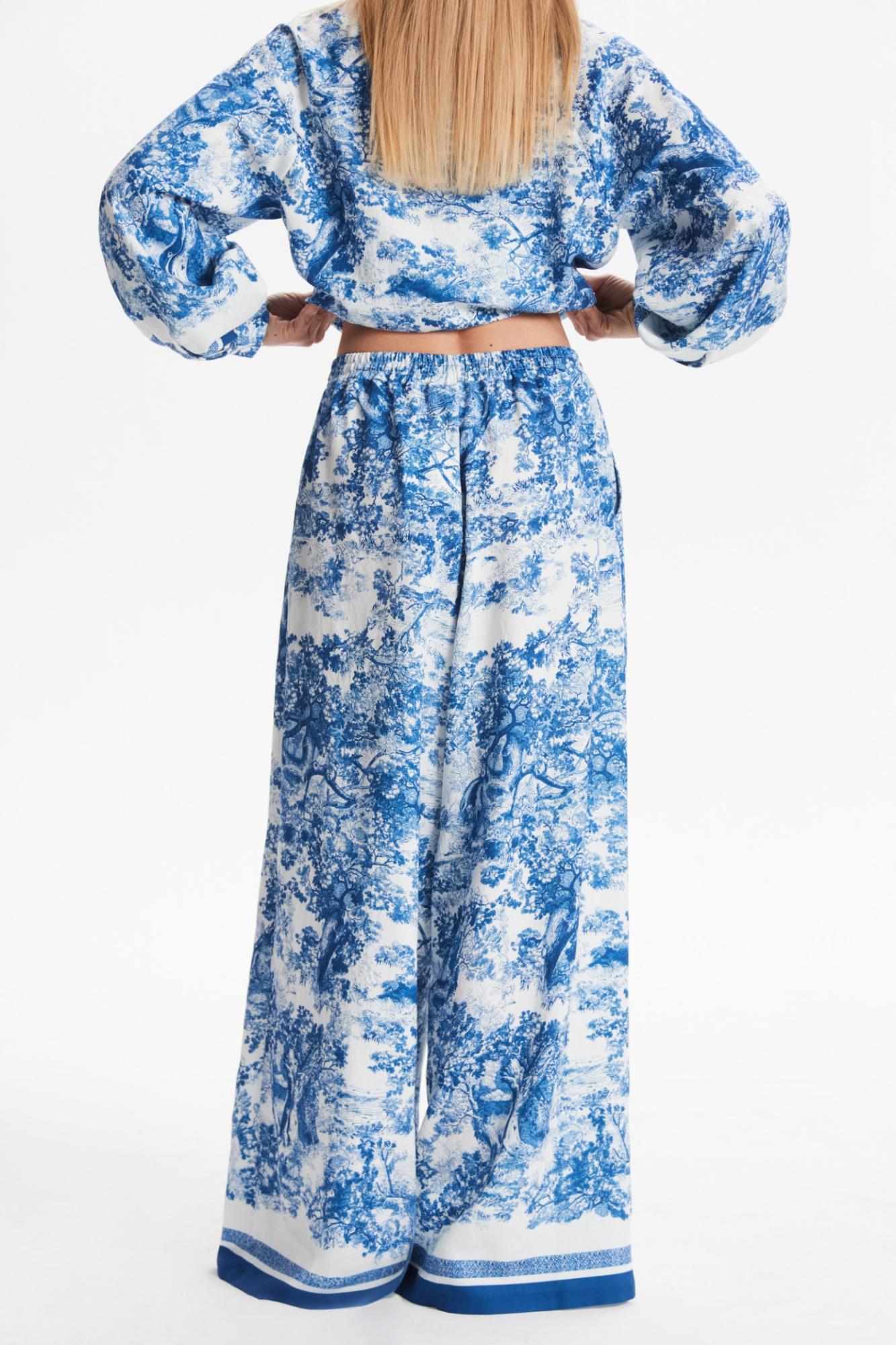 Seven Lab - Брюки с принтом туаль в синем цвете