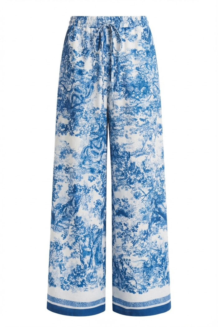 Seven Lab - Брюки с принтом туаль в синем цвете