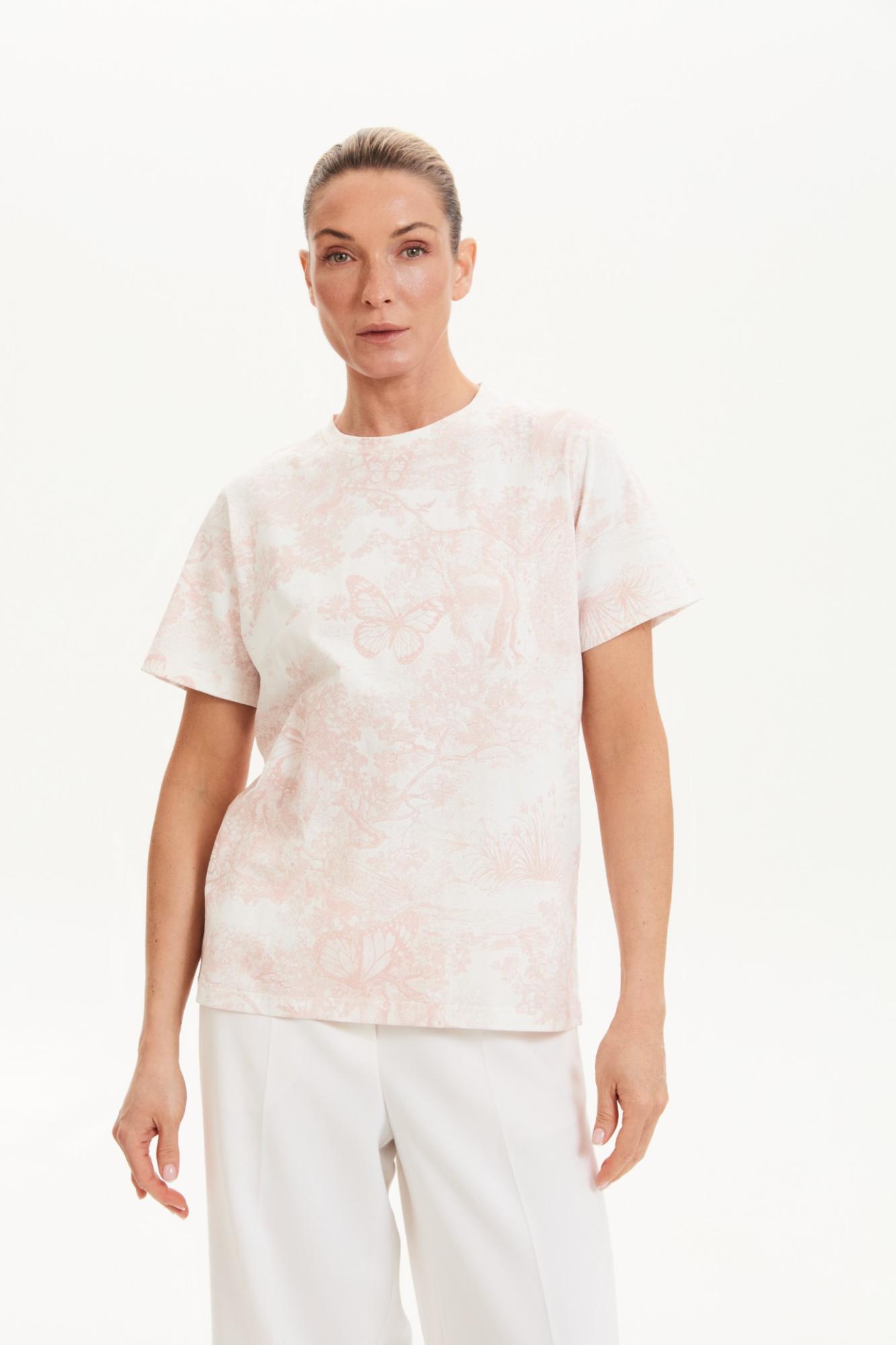 Seven Lab - Футболка принт туаль в розовом цвете