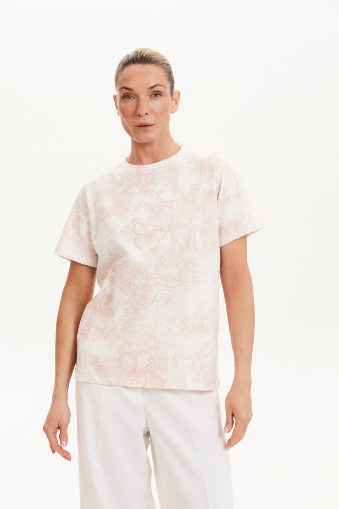 Seven Lab - Футболка принт туаль в розовом цвете