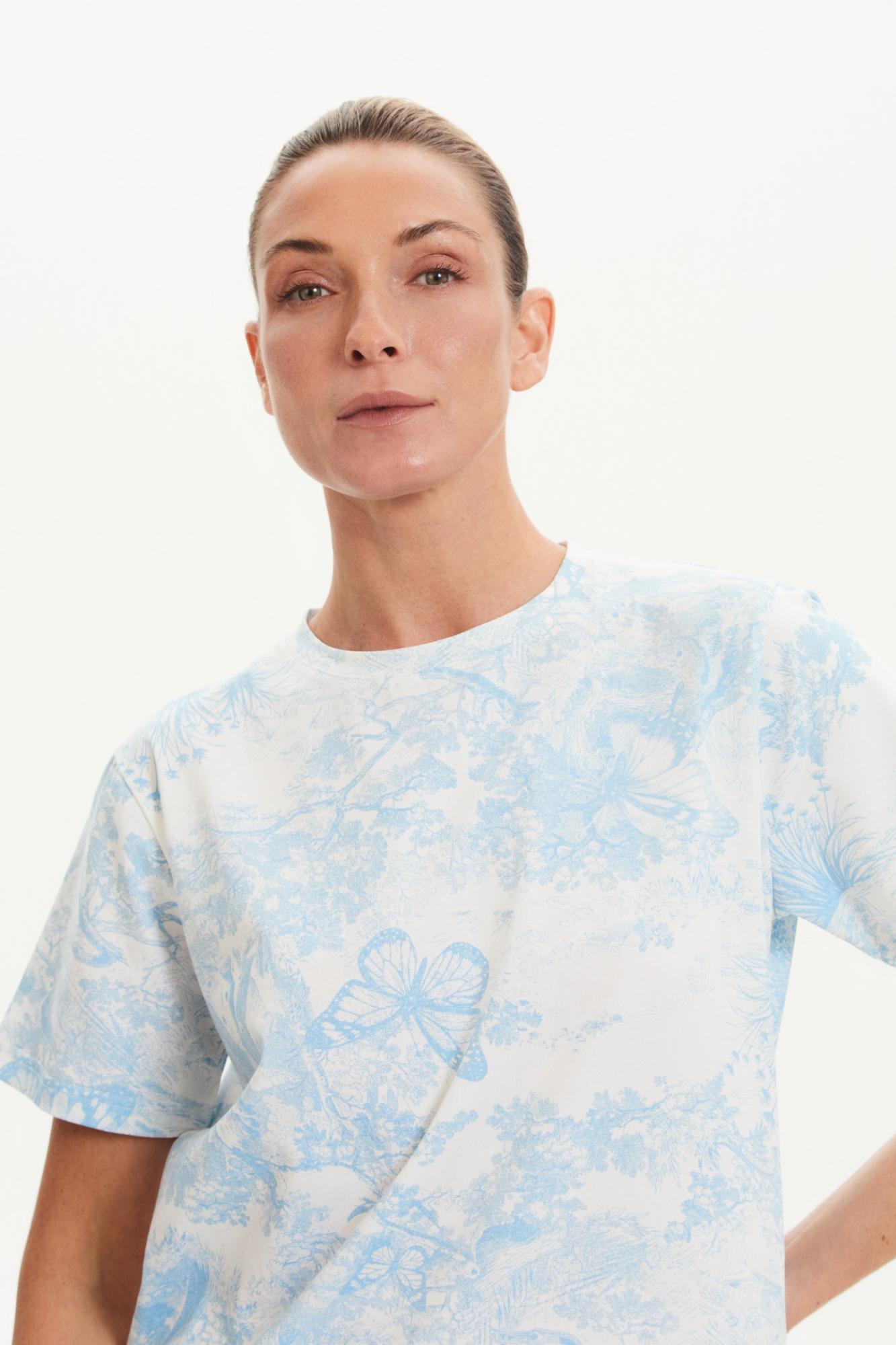 Seven Lab - Футболка принт туаль в голубом цвете